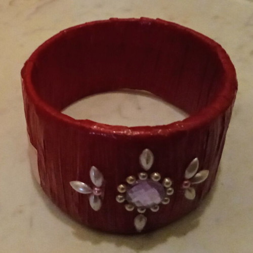 Handmade wide bracelet red and pink new with beads