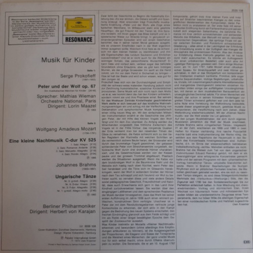 Music for Children LP used, classical music
