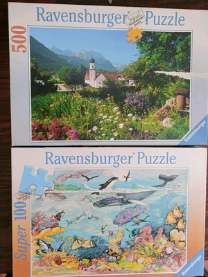 Δύο παζλ Ravensburger σαν καινούργια με 100 και 500 κομμάτια