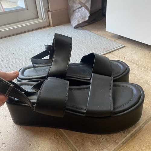Black platform sandals size 38 like new