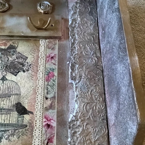 Vintage handmade wooden coat rack refurbished