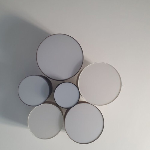 Eglo Pastore 6-Light Ceiling Lamp like new, dimmable fabric shades