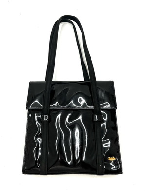 Bally vintage patent leather handbag used, black