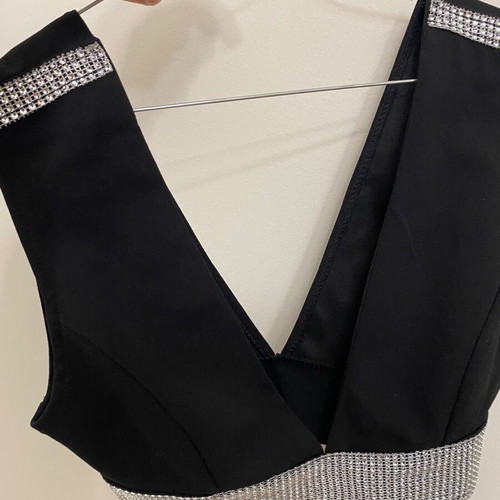 Zara top with rhinestones new, medium, black