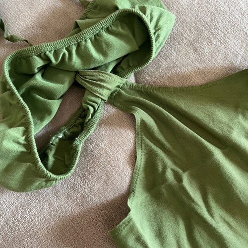 Italian dress 100% tensel unused green size S