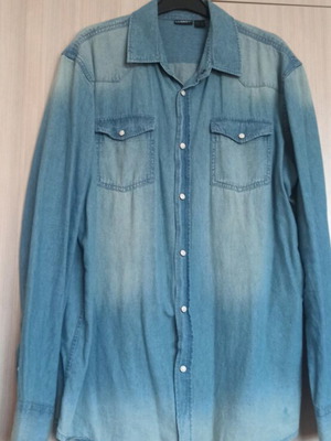Denim shirt women's like new, size L, blue