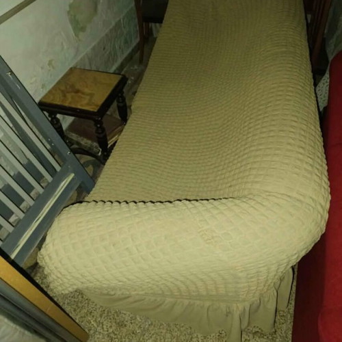 Sofa-armchair set with three-seater, two-seater and armchair red like new