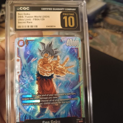 Son Goku Fusion World 2024 Ultra Limit FB04-129 Secret Rare graded Pristine 10 card
