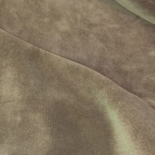 Velvet round tablecloth in olive green with gold border used
