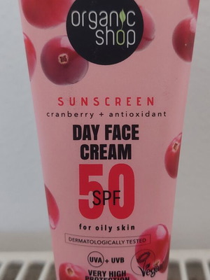 Organic Shop Face Sunscreen SPF50 for Oily Skin 50ml new