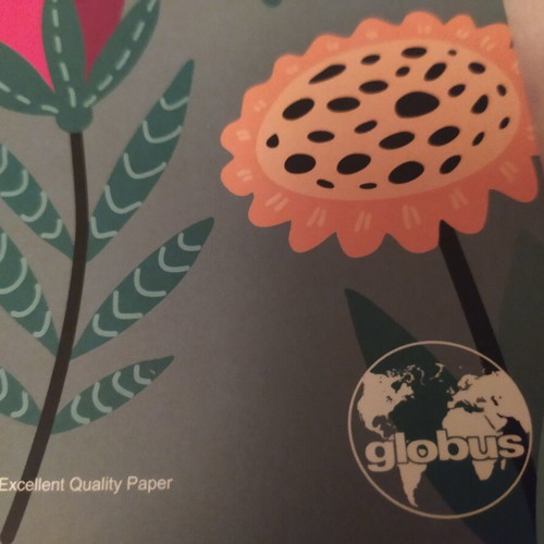 Globus Spiral Notebook floral 3 subjects B5 180 sheets new