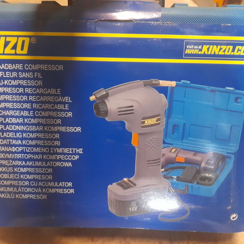 Kinzo 18V Battery Air Compressor Set with Case and Charger