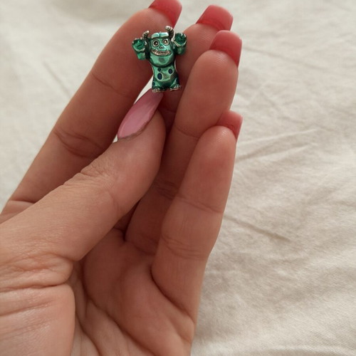 Pandora Sulley monster charm like new, green and silver