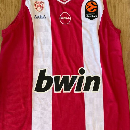 Olympiacos BC 2025 2026 Home Striped Jersey GSA The Legacy Continues XL Dubai new