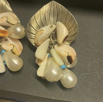 Earrings vintage, like new, white