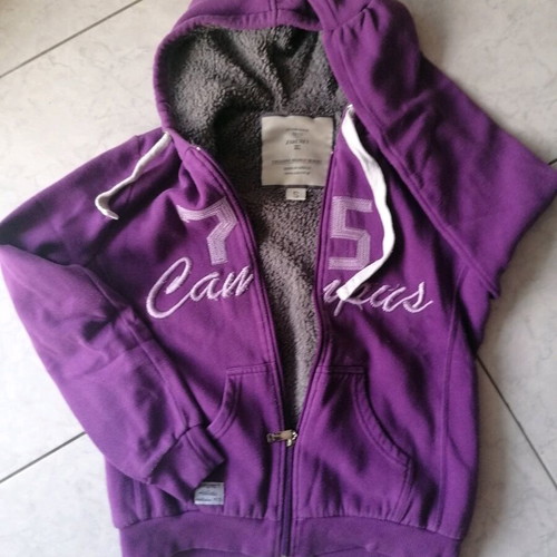 Women's cardigan with fur like new, purple, size S