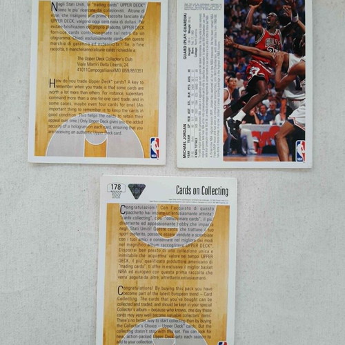 Michael Jordan Upper Deck 1992 cards used, set of 3