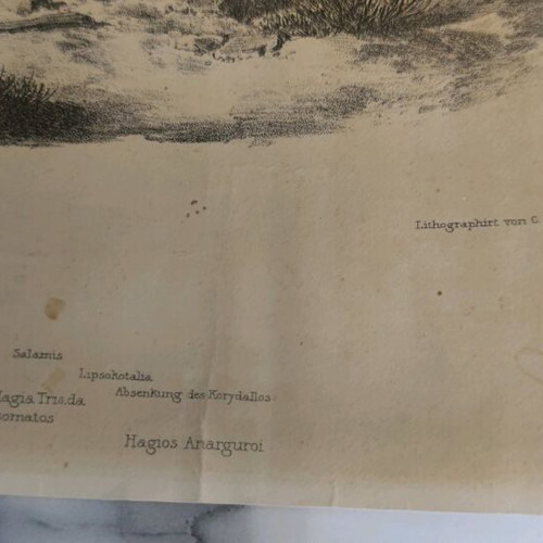 Lithograph panorama of Athens 1835 used
