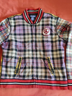Lucky Brand μπουφάν bomber patchwork, vintage, μέγεθος XL