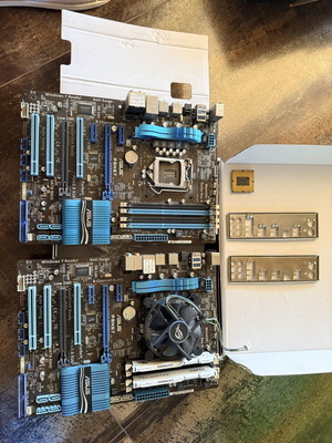 Asus P8H67 motherboards with Intel i5-2500 processors and 16GB DDR3 HyperX RAM used