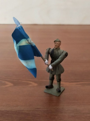 Pal Evzones Flag Bearer Military Figure like new, 1950s