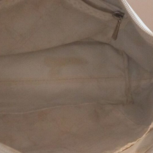 Longchamp shoulder bag used, white leather, soft quality