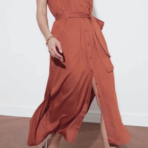 Summer dress new with buttons and side slits size 40