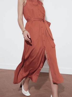 Summer dress new with buttons and side slits size 40