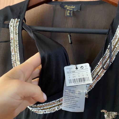 Sequin blouse No S black new