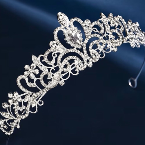 Bridal tiara with crystal rhinestones, new, model 62