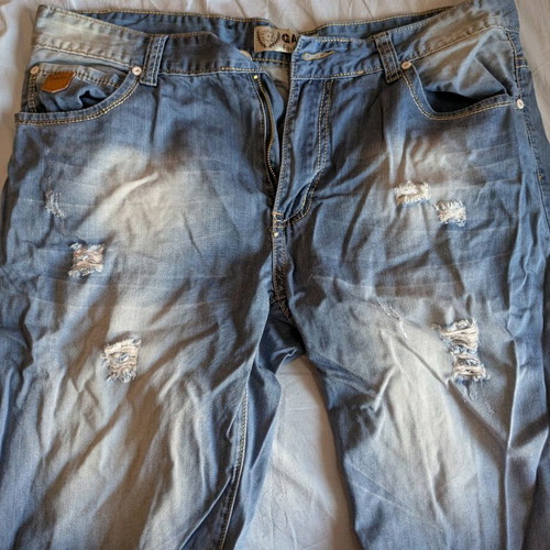 Men's denim bermuda shorts new, size 36, blue
