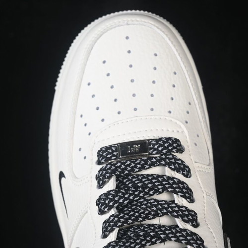 Nike Air Force 1 Custom new, white with black details, minimalist design