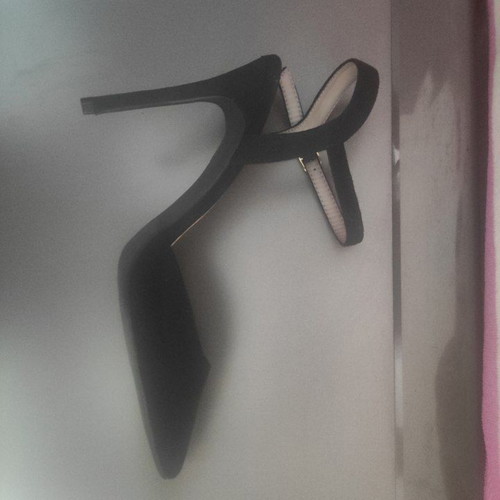 Alta Moda black pumps with ankle strap size 39 like new, 11 cm heel