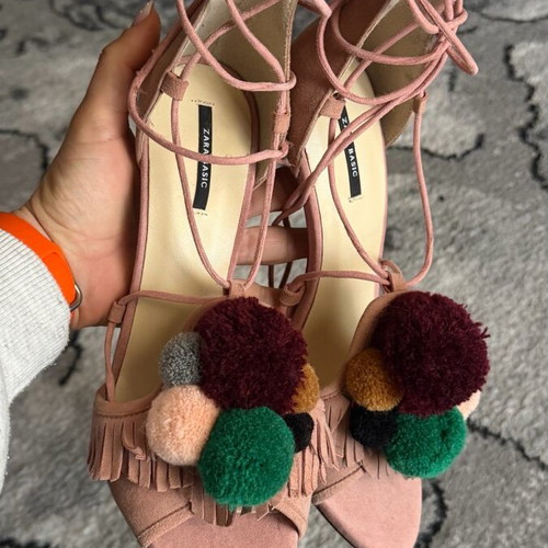 Zara sandals new size 39 beige multicolor 10 cm heel