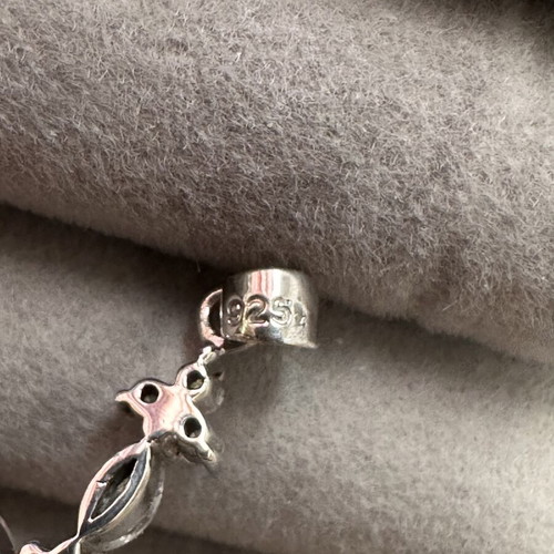 925 Sterling Silver Cross with Zircons new