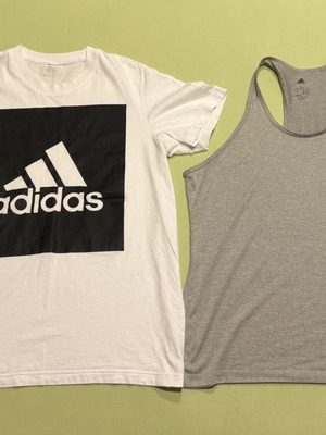 Adidas σετ γυναικεία μπλούζα και φανέλα σε άσπρο και γκρι, μέγεθος L