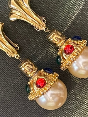 Μεγάλα σκουλαρίκια κλιπ on βιντάζ Custom Jewellery France σαν καινούργιο