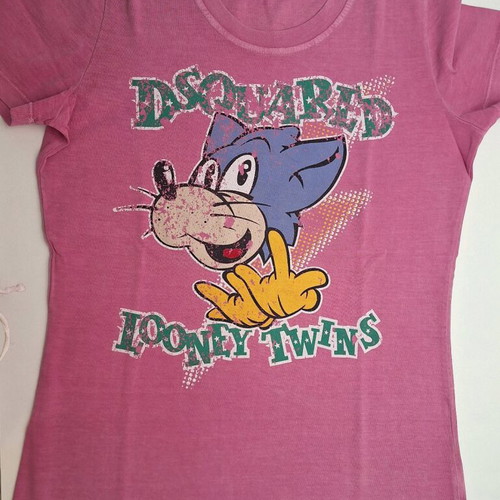 Dsquared2 Looney Twins T-shirt like new, blue and pink, size M
