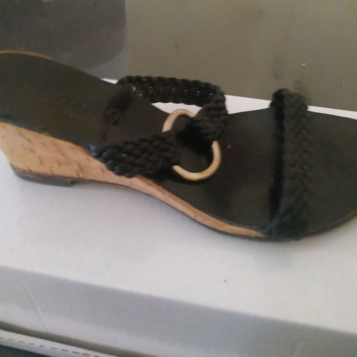 Shoes used, pack of three pairs, size 36, black sandals/platforms