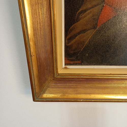Vintage decorative large framed print used, Raphael's The Small Cowper Madonna