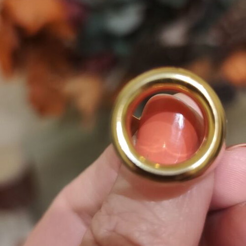 Gold ring new, stainless steel, size 8, circular design