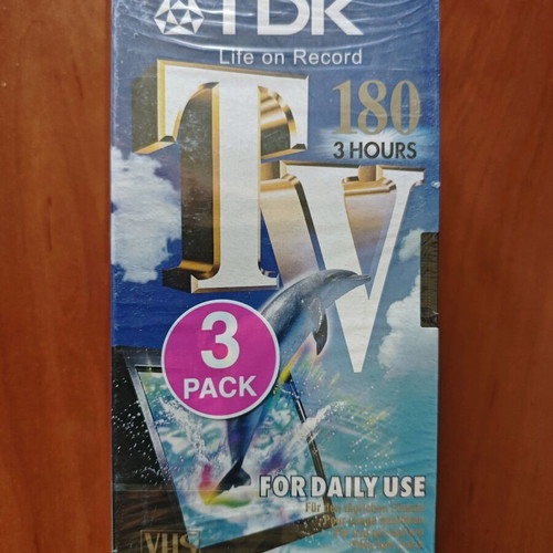TDK video cassettes new, pack of 3, 3 hours each