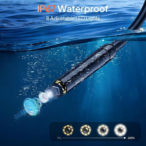 Anesok G30-M Industrial Endoscope Camera 8mm 15m Cable 4.3in Screen Waterproof