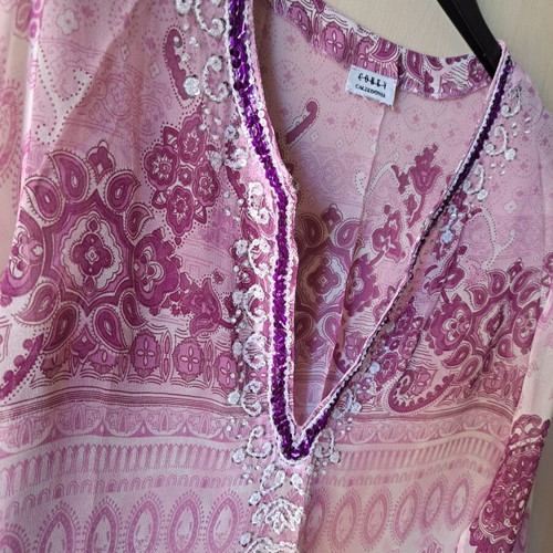 Calzedonia kaftan purple with embroidered sequins new