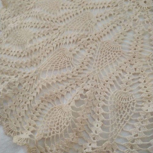 Crochet knit set used, 4 pieces, beige