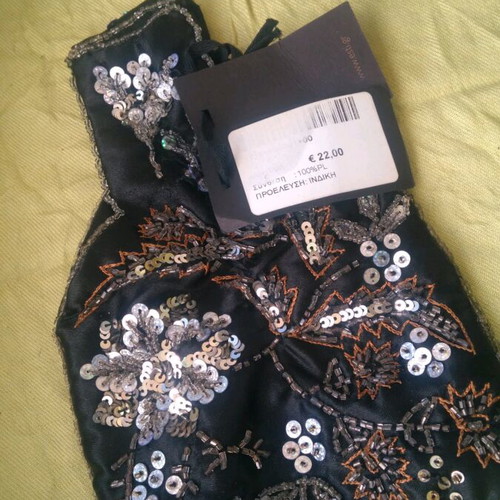 Esti bag embroidered with sequins, new, handheld