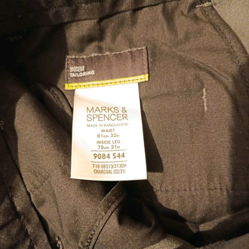 Marks & Spencer Tailoring Men's Suit Pants slim fit, new, grey anthracite, size Medium