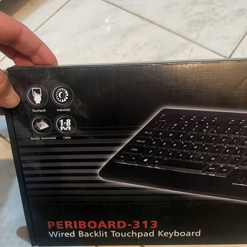 Perixx Periboard-313 Wired Backlit Touchpad Keyboard new