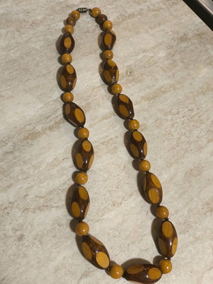 Wooden necklace used vintage over 50 years old