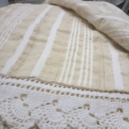 Single handmade linen blanket new